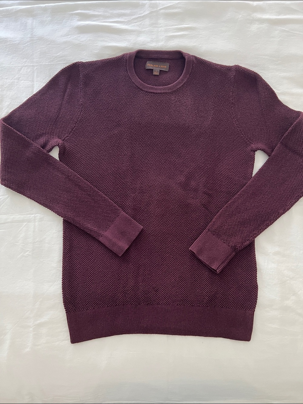 Fairlane & Sons Men's Crewneck Sweater - Plum Purple